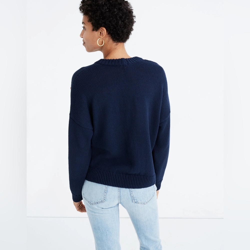 MADEWELL Wellesley Bobble Pullover Sweater in Dark Nightfall - Picture 8 of 8